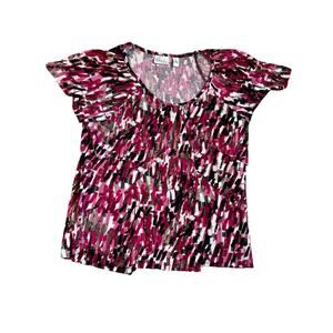 Kim Rogers Petite Ladies Pullover Short Sleeve Shirt - Multicolored - Size PL
